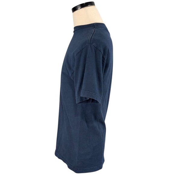 Black Label Navy Graphic Tee Shirt M 100% Cotton Short Sleeve Crew Neck Casual - Picture 4 of 6